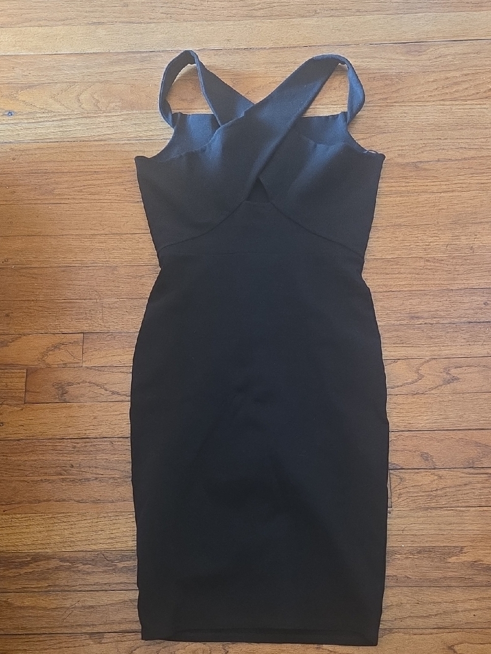 Mason Black Cross-Over Strap Mini Dress